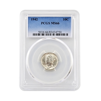 1942 Mercury Dime- Philadelphia- PCGS 66