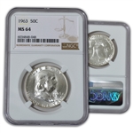 1963 Franklin Half Dollar-Philadelphia Mint-NGC 64