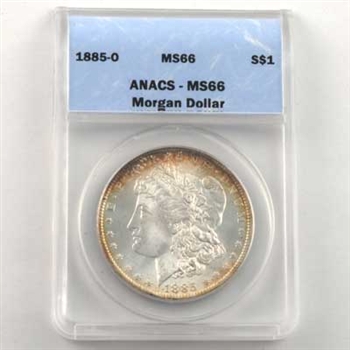 1885 Morgan Silver Dollar - New Orleans - Certified 66