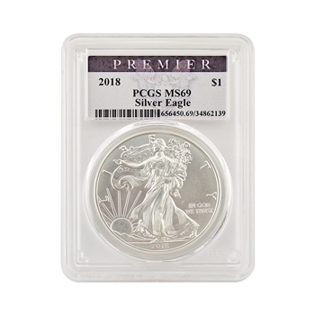 2018 American Silver Eagle - PREMIER - PCGS MS69