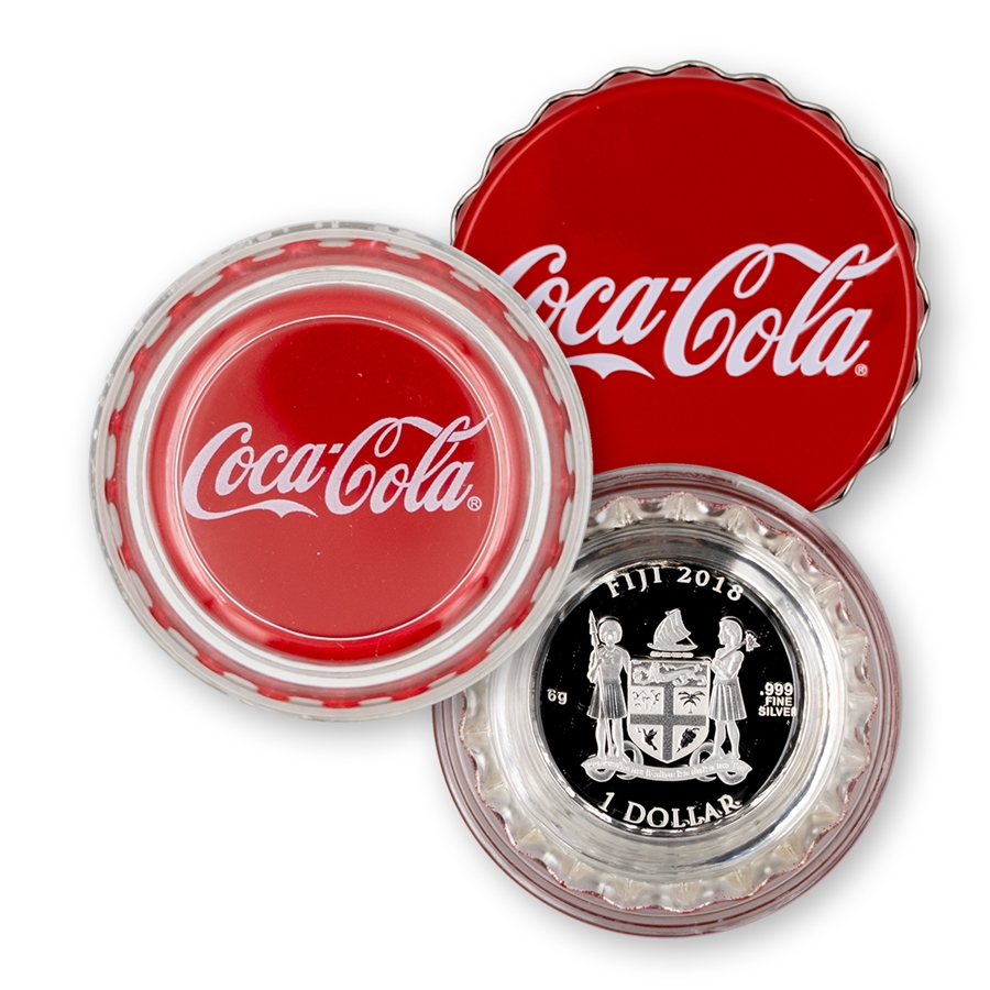 2018 Silver Coca-Cola Bottle Cap Coin - OGP