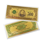 $500 Federal Reserve Note - McKinley - Uncirculated Gold Foil