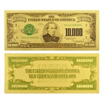 $10,000 Federal Reserve Note - Chase - Uncirculated Gold Foil