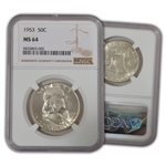 1953 Franklin Half Dollar - P - NGC 64