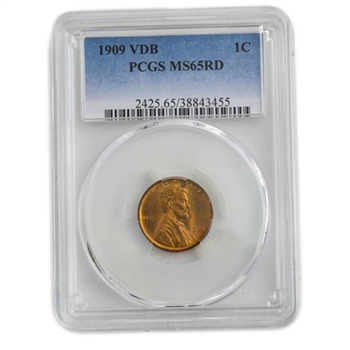 1909 Lincoln Cent-VDB 1st Year-PCGS 65 Red