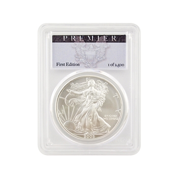 2005 Silver Eagle-Premier-PCGS 70-First Edition