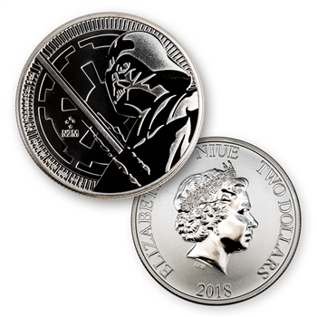 2018 Star Wars 1 oz Silver - Darth Vader Lightsaber - Uncirculated