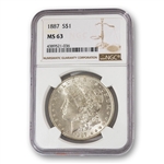 1887 Morgan Silver Dollar - Philadelphia - NGC 63