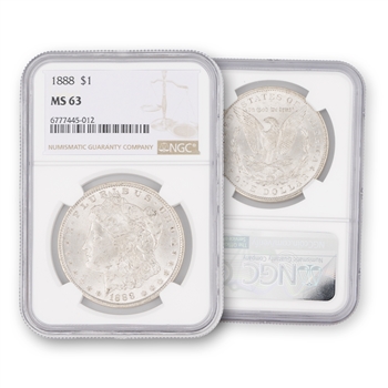 1888 Morgan Silver Dollar-Philadelphia Mint-NGC 63