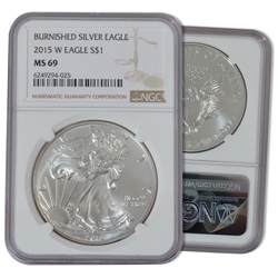 2015 Silver Eagle-West Point Mint-Burnished-NGC69