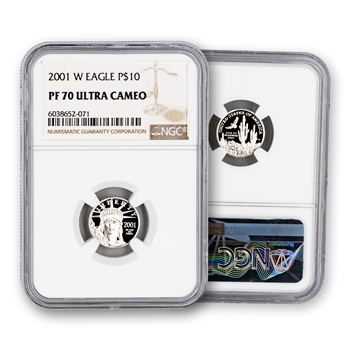 2001 American Eagle $10 PLATINUM - PROOF - NGC 70