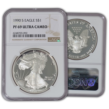 1990 Silver Eagle - Proof - NGC 69