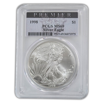 1998 American Silver Eagle - PREMIER - PCGS MS69