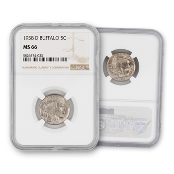 1938 Buffalo Nickel -Denver-NGC 66