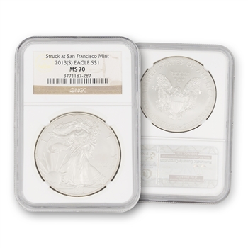 2013 Silver Eagle-San Francisco Mint Mark-NGC 70