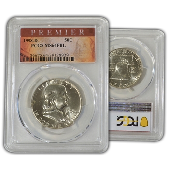 1958 Franklin Half Dollar - Denver - PCGS 64 FBL Premier