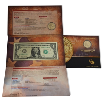 2019 Native American Dollar Coin & Currency Set - P