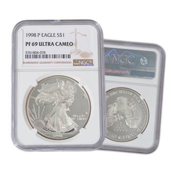 1998 Silver Eagle - Proof - NGC 69