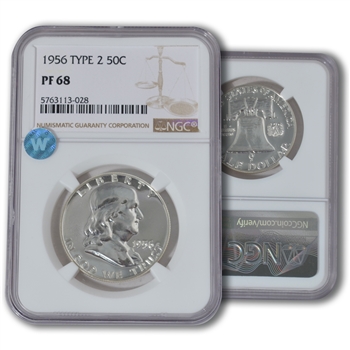 1956 Franklin Half Dollar - Type 2 - Proof - NGC 68 SW