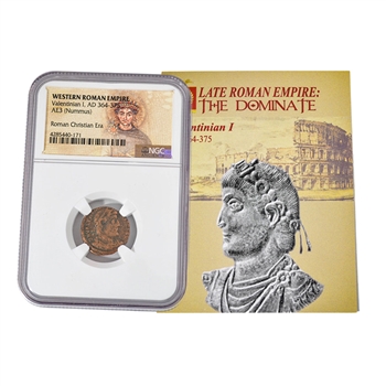 Roman Bronze - Fall of Rome - Valentinian 1st (367 to 375) - NGC