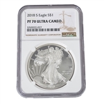 2018 Silver Eagle - San Francisco - Proof - NGC 69