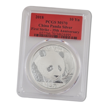 2018 China 1 oz Silver Panda - PCGS 70