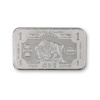 1901 $10 Bison Bar-1 oz .999 Silver