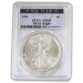 1991 Silver Eagle - Premier - PCGS 69