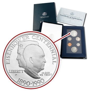 1990 Prestige Proof Set-The Eisenhower Dollar