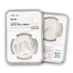 1925 Peace Dollar - Philadelphia - NGC 66