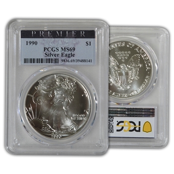 1990 Silver Eagle-Premier-PCGS 69