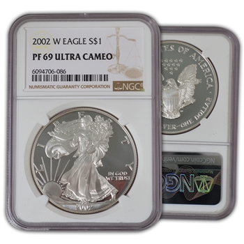 2002 Silver Eagle-West Point Mint-Proof-NGC 69