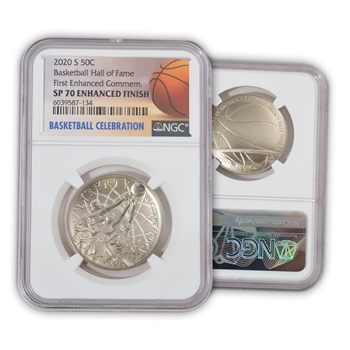 2020 Basketball HOF Half Dollar - Enhanced - NGC 70