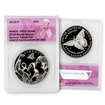 2018 Breast Cancer Awareness Silver Dollar - Proof ANACS 70