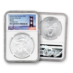 2012 Silver Eagle-San Francisco-Bridge Label- NGC 70