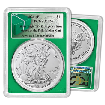 2021 Silver Eagle-Philadelphia Mint Mark-PCGS 69 First Box