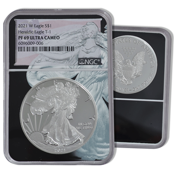 2021 Silver Eagle Proof - Type 1 Eagle Core - NGC 69