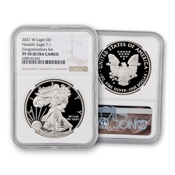 2021 Silver Eagle-Congratulations Set-NGC 70