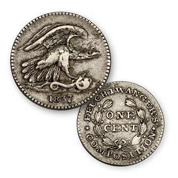 1837 Feuchtwanger Cent - Circulated