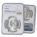 1891 Morgan Silver Dollar - New Orleans - NGC 62
