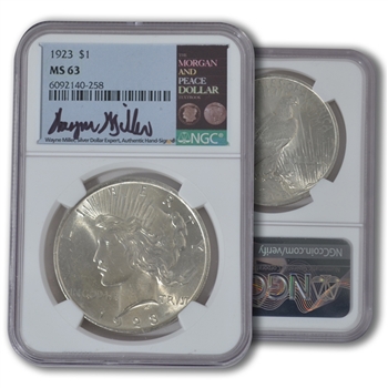 1923 Peace Dollar - P - NGC 63 -  Miller Auto