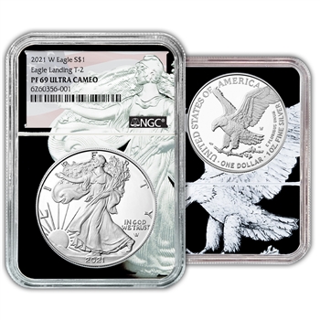 2021 Silver Eagle Proof - Type 2 Eagle Core - NGC 70