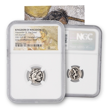 Alexander The Great - Silver Drachm - NGC Fine