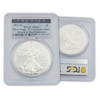 2021 Silver Eagle - Type 2 - S - PCGS 69 Premier