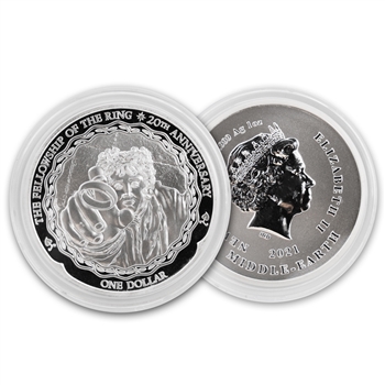 2021 New Zealand 1 oz Silver Lord of the Rings 20th - Frodo