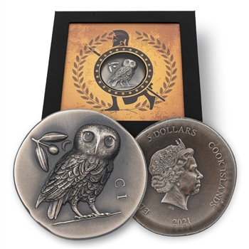 2021 CI Athenian Owl - 1 oz Silver Antique Finish