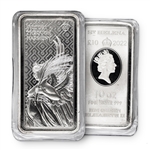 2022 St Helena 10 oz Silver Bar - Queens Virtues