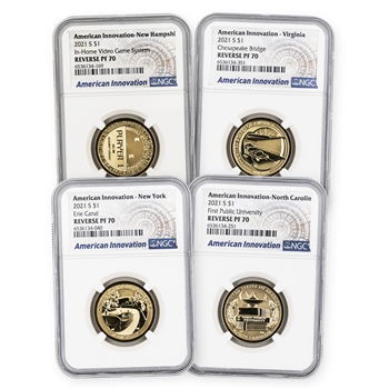 2021 Innovation Reverse Proofs - 4 Coin Set - NGC 70