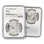 1921 Morgan Dollar - Philadelphia - NGC 64