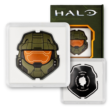2021 HALO - 1oz Colorized Master Chief Helmet Original Government Packaging